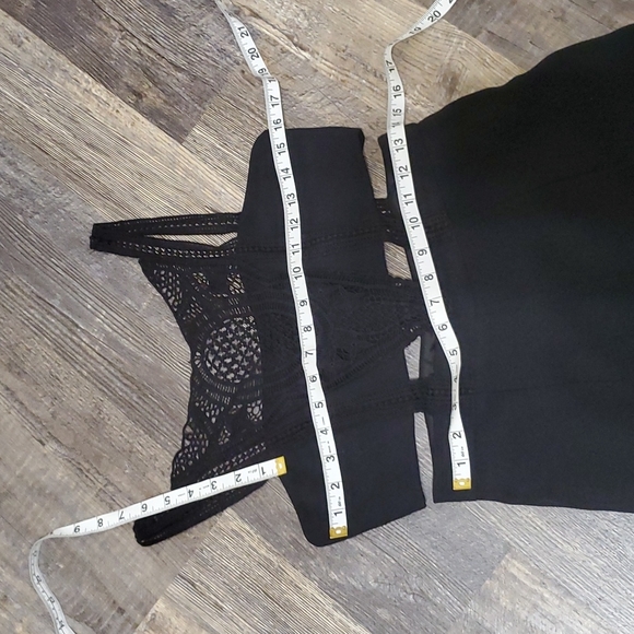 Aidan Mattox Cut Out Top Black Lace High Waist Jumpsuit - Picture 7 of 14